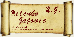 Milenko Gajović vizit kartica